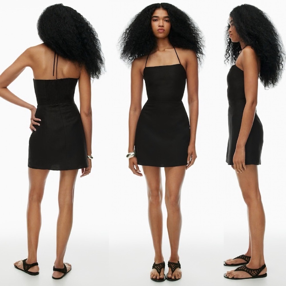 ❤️Aritzia Wilfred Credenza Elegant Black Halter Dress Size 2!